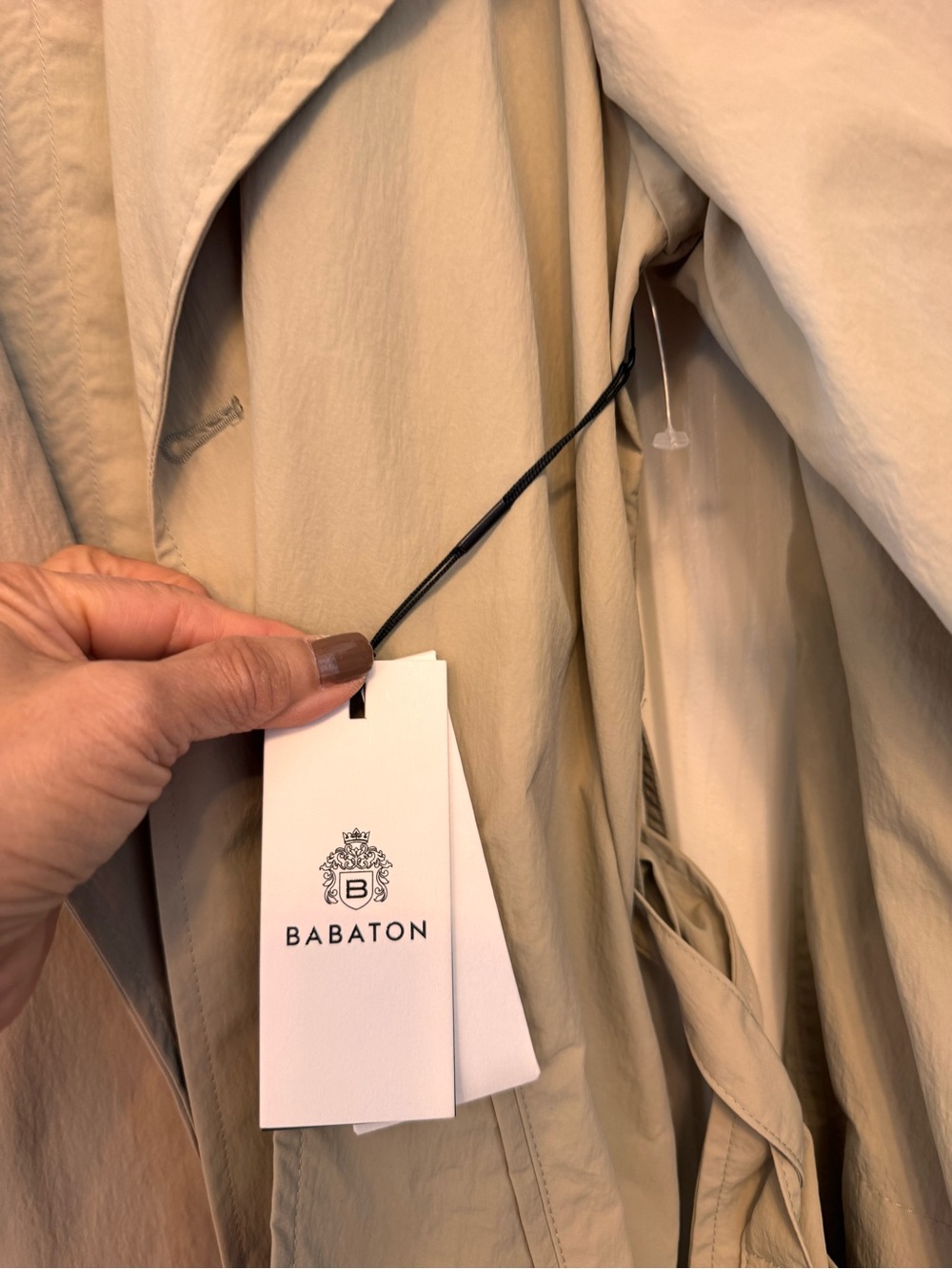 New - Aritzia Tan Long Double-Breasted Trench Coat - Picture 4 of 8